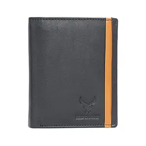 REDHORNS Genuine Leather Wallet for Men | RFID Protected Mens Wallet with 6 Credit/Debit Card Slots | Slim Leather Purse for Men (RAP02R1_Black)