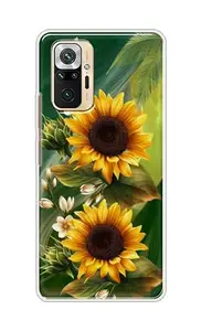 The Little Shop Designer Printed Soft Silicon Back Cover for Redmi Note 10 Pro (Sunflower)