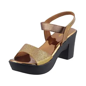 Walkway Women Antic Gold Synthetic Sandals,EU/38 UK/5 (35-4969)