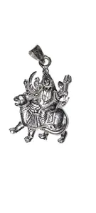 Manojit Jewellery Sterling Silver (92.5% purity) Goddess Durga Maa Pendant for Men & Women Pure Silver Lord Durga Maa Locket for Health & Wealth