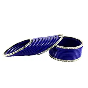 MAYA FASHION Blue Stone Acrylic-Brass Bangle Elegant Extra Large Size Bangle | Perfect Fit for Plus Size banglesTrendy and Comfortable Fit for woman and girls | (Sku-ban1274)