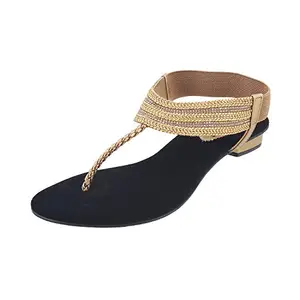 Mochi Womens Synthetic Antic Gold Sandals (Size (4 UK (37 EU))