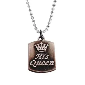 Shiv Jagdamba Valentine Gift His Queen Locket For Her Copper,Silver Stainless Steel Locket Set Pendant Necklace Chain For Men And Women ShivPn20190987