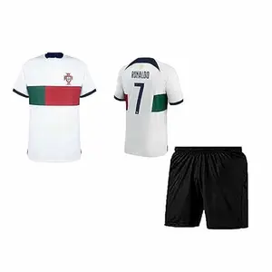 Football Jersey Ronaldo Portugal Away with Black Shorts- for Men and boys23-24(6-7Years)
