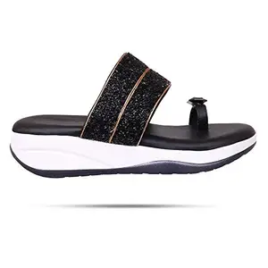 TOMAS WEENER TOMAS WEENER Women Fashion Sandals Super Comfortable Soft Stylish Sandals Footwear for Women & Girls Wear All Day Sandal Shoes Chappal for Ladies Size UK/India 3 Color Black