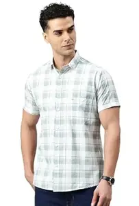 Majestic Man Men Slim Fit Pure Cotton Checkred Half Sleeve Casual Shirt