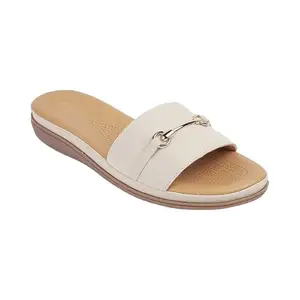 tresmode Chic Women's Cream Casual Platform Flats | Vegan Friendly Leather | TPR Sole in Size 3 UK / 36 EU