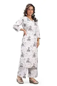 MS VHCK ENTERPRISE Women's Rayon Straight Printed Kurta with Palazzo