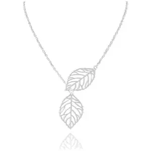 Elegant Silver Leaf Necklace – Nature-Inspired Pendant Jewelry for Women, Delicate Statement Piece, ideal Gift for Any Occasion