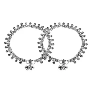 VOYLLA Antique Essentials Pakeezah Oxidised Anklet Set|Anklets For Women|Gift For Women|Indo-Western|Ethnic|For Sister|For Lover