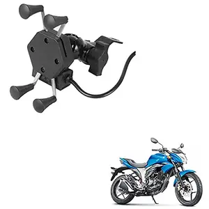 Auto Pearl -Waterproof Motorcycle Bikes Bicycle Handlebar Mount Holder Case(Upto 5.5 inches) for Cell Phone - Suzuki Gixxer