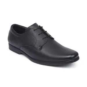 Zoom Shoes Leather Formal Casual Shoes with Laces for Adults Super Comfortable with Lightweight and Slip Resistant Sole AM-1191 (Black)