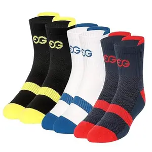 supergear Men's Polyester and Cotton Cycling Multi Featured Ankle Length Socks , Pack of 3 (Colour Style 1)
