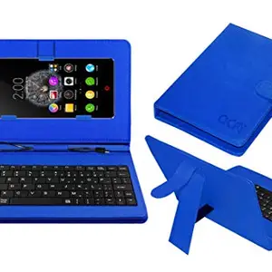 ACM Keyboard Case Compatible with Nubia Z9 Mini Mobile Flip Cover Stand Direct Plug & Play Device for Study & Gaming Blue