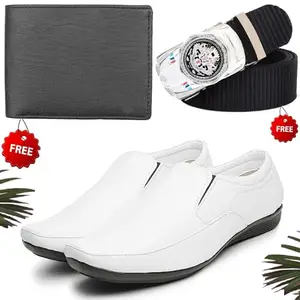 Aadab Trendy Formal Shoes/Party Shoes/Shoes Combo with Free Wallet & Belt for Men and Boys (BAZAAR5912_VTOR-BLK-2007) Multicolor