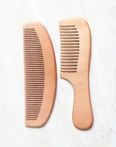 Calitate24 Handmade Natural Pure Healthy Neem Wooden Comb Wide Tooth for Hair Growth,Anti-Dandruff Comb For Women And Men (Mix Combo Set 2)