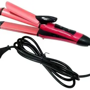 POCKETFRIENDIES NHC 2009 2 in 1 Hair Straightener and Curler (Pink)(Straightener&curler for women & men) B371