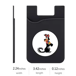 Plan To Gift Set of 3 Cell Phone Card Wallet, Silicone Phone Card Id Cash Wallet with 3M Adhesive Stick-on Walking Dog Printed Designer Mobile Wallet for Your Phone & Tablet