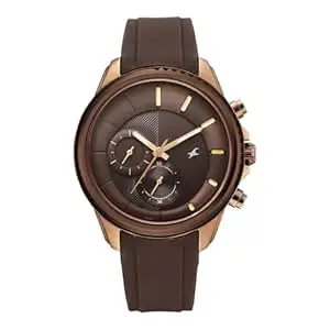 Fastrack Wild Chameleons Back Inspired Bezel with Hue Brown Dial Brown Silicon Strap Watch for Men - 3337KP02