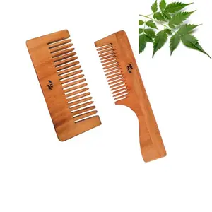 JSKA1-Neem Wooden Hair Comb for Women and Men | Anti Dandruff and Stress free | Satisiable and Delightfull (5.5-Handel)