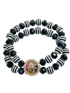 Guruji swaroop Bracelet with Evil Eye in black Double Beaded Premium Multi Swaroop Bracelet…