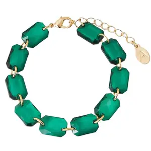 Accessorize London Women's Green Cut Crystal Bracelet