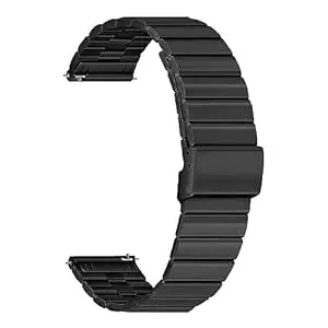 ACM Watch Strap Stainless Steel Metal 22mm compatible with Fossil Gen 5e 44mm Ftw4056 Ftw4049 Smartwatch Adjustable Belt Band Black