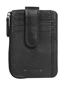 Calfnero Genuine Leather Card Case Wallet-Card Holder-Card Pouch (Black)