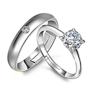 MYKI Mr & Mrs Love Forever Crystal Designer Edition Adjustable Engagement Couple Rings
