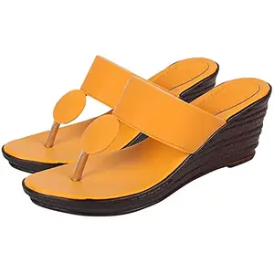FASHIMO Women's Fashion Sandal Z-1-Mustard-38