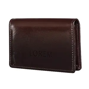 LOREM Brown Mini Wallet for ID, Credit-Debit Card Holder & Currency with Push Button for Men & Women WL630-UF-C