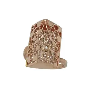APEX 925 Sterling Silver Rose Gold Stylish Adjustable Finger Ring Geometric Shaped |Ring for Women and Girls | With Certificate of Authenticity and 925 Stamp | 1 Month Warranty*