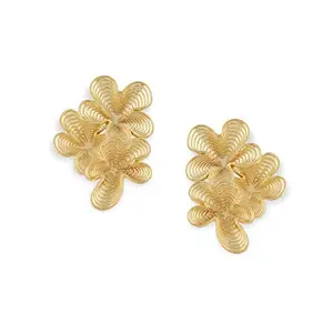 Shaze Anzio Earrings | floral earrings | Made of Brass | Earring | Color - Gold