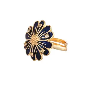 VOYLLA Flower Fantasy Sapphire Blue Daisy Ring|Statement Ring For Women|Ring For Women|Floral|Summer|