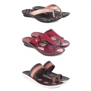 Women's Sandals | Lightweight Wear| Stylish & Easy to Wear For Women'SPCV-SAN-(3-COMBO)-1956-1974-1990-8