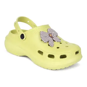 CASSIEY Women's Slip On Clogs Sandals Green- 8 UK