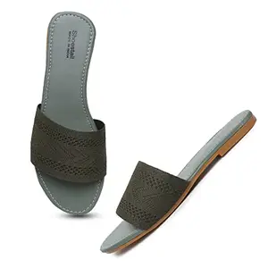 Shoestail Fancy and Trendy Flats For Womem And Girls. (Green, numeric_5)