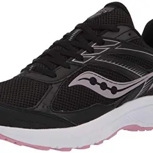 Saucony Women's Cohesion 14 Running Shoes, Black/Pink, UK4 (Wide)