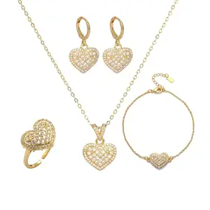 SALTY Anti Tarnish Loving Heart Jewellery Set for Women | Necklace & Earrings Gift Box | Latest Stylish Minimal Jewelry Sets | Modern Design Aesthetic Accessories | Ideal for Gifting