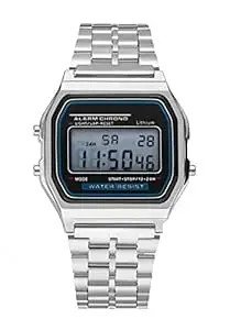 Acnos Brand Digital 4 Colours Vintage Square Dial Unisex WR70ist Watch for Men Women Pack of 1 (WR70)