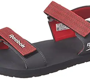 REEBOK Men Synthetic VM Max PRO SWIM SANDALS COLD GREY 7R-VECTOR RED-WHITE UK 9
