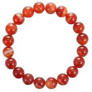 Trishakti PRODUCTS - The life healing products Natural Original Crystal stone Charm ENERGISED NATURAL RED AGATE CRYSTAL BRACELET FOR MENS AND WOMENS Stretchable Band (Red)