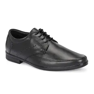 MADCHAL's Men's Premium Classic Black Genuine Leather Oxford Formal Shoes with Lace-up Design