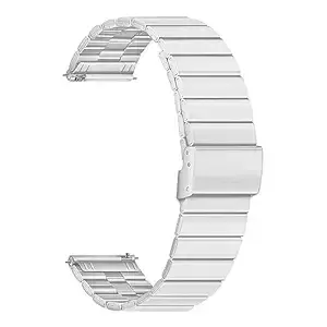 ACM Watch Strap Stainless Steel Metal 22mm compatible with Fossil Q Ftw2111 Wander Smartwatch Adjustable Belt Band Silver