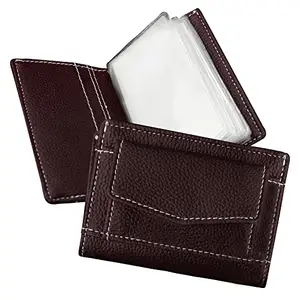 MATSS Stylish and Trendy Leatherette Coffee Brown Card Holder||Wallet for Men and Women