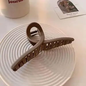 GIGGLES BOO TINY TREND, BIG SMILES... Giggles Boo|Pack of 1 Meat Shark Shape Claw Clip for Womens Fashion Hair Styling Accessories for Girls | Large Hair Clips for Women Thick and Curly Hairs Ponytail Holder -Nonslip | Brown