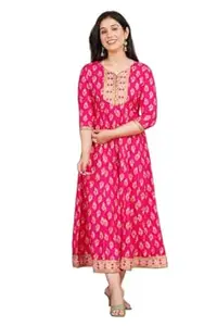 SIGNATURES COMPANY Women's Cotton V-Neck Solid Straight Kurti with Pant