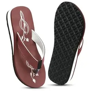 VAHMAH Stylish Women EVA Flip Flop Flat Slipper with 1.25 Inch Flatform Heel, Anti-Slip Grip, Soft Cushion Sole, Durable and Flexible Material, Ideal for Women Seeking Comfort (ST-XX567-Maroon-4)_PT