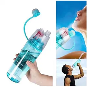 Polypropylene 2 In 1 Drink & Mist Water Bottle | Spray Water Bottle, 600 Ml (Assorted Color)