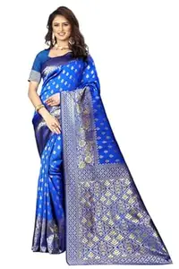 Shasmi Women's Banarasi Saree Pure Kanjivaram Silk Saree Soft new ladies 2026 Design Wear Pattu Sarees Latest Cotton Party Sari collections With Blouse Piece for Wedding sadi (PARI 73)